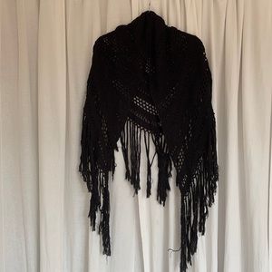 Like new black macrame scarf shawl free people